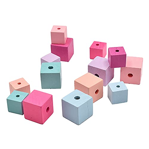 JIHUOO 50 Stück 15mm Bunt Holzperlen Würfel Gemischte Holz Perlen Abstandhalter Quadratische Perlen für DIY Schmuck JIHUOO 50 Stück 15mm Bunt Holzperlen Würfel Gemischte Holz Perlen Abstandhalter Quadratische Perlen für DIY Schmuck von JIHUOO