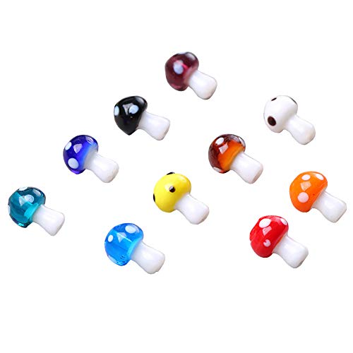 JIHUOO 50 Stück Bunt GlasPerlen Pilz Perlen Schmuckperlen Lampenperlen für Schmuckherstellung Armbänder Halsketten von JIHUOO