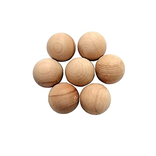 JIHUOO 50 Stück Runde Holzkugeln ohne Bohrung Kugel aus Holz Bastelkugeln Holzperlen Bastelperlen für Basteln Schmuckherstellung 20mm von JIHUOO