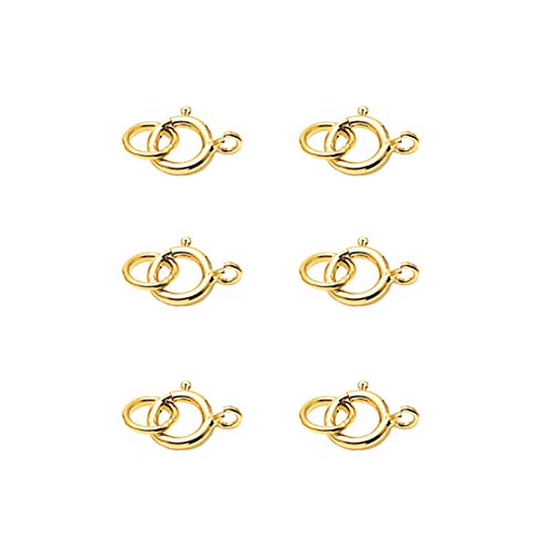 JIHUOO 6 Stück Federring Verschlüsse Halskette Verschluss Schmuckverschluss Kettenverschluss für DIY Armbänder Halsreifen Golden von JIHUOO