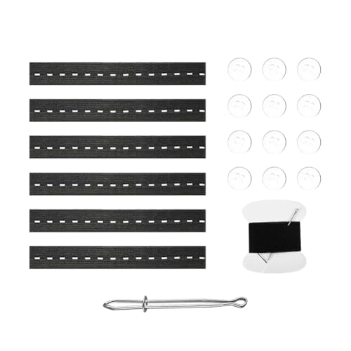 JIHUOO 6 Stück elastischer Taillenband-Strumpfhalter für Jeans, Knopfspanner für lose Hosen, Taillenversteller, flaches elastisches Nähband, Jeans-Taillenverlängerung mit 12 Knöpfen JIHUOO 6 Stück elastischer Taillenband-Strumpfhalter für Jeans, Knopfspanner für lose Hosen, Taillenversteller, flaches elastisches Nähband, Jeans-Taillenverlängerung mit 12 Knöpfen von JIHUOO