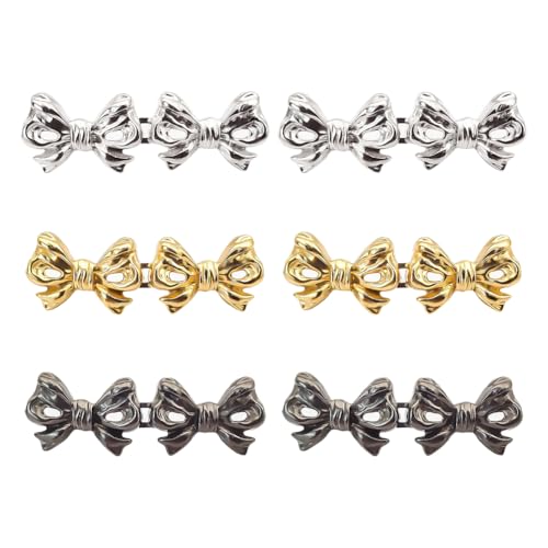 JIHUOO 6 Stück verstellbare Taillenspanner mit Schleife, abnehmbare Hosenknopfnadeln für lose Jeans, dekorative Hosen, Taillenstraffer, kein Nähen, Schleifenknopfnadeln für Hosen JIHUOO 6 Stück verstellbare Taillenspanner mit Schleife, abnehmbare Hosenknopfnadeln für lose Jeans, dekorative Hosen, Taillenstraffer, kein Nähen, Schleifenknopfnadeln für Hosen von JIHUOO