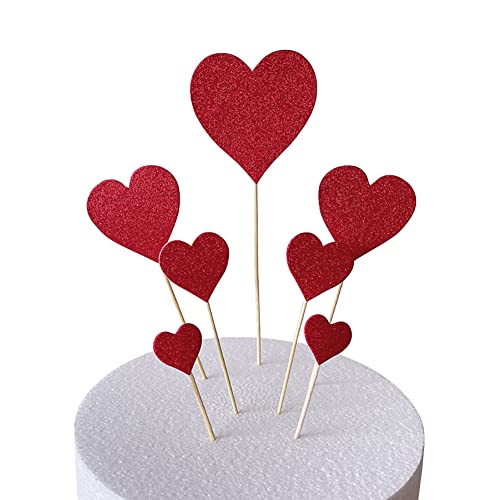JIHUOO 70 Stück Rot Herz Kuchen Topper Cupcake Topper Glitzer Kuchendekoration Tortendeko Kuchendeckel Tortenstecker für Hochzeit Geburtstag JIHUOO 70 Stück Rot Herz Kuchen Topper Cupcake Topper Glitzer Kuchendekoration Tortendeko Kuchendeckel Tortenstecker für Hochzeit Geburtstag von JIHUOO