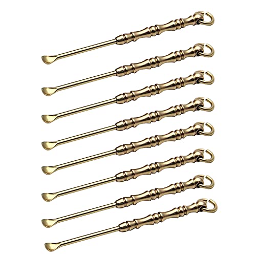 JIHUOO 8 Stück Kupfer Schnupflöffel Mini Schaufel Löffel Charms Anhänger Löffelspatel Ohrlöffel Ohrenreiniger Werkzeug von JIHUOO