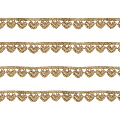 JIHUOO 9,1 m x 1,3 cm bestickte Herz-Spitzenborte Stickerei Spitzenband Besätze Kleid Dekorieren Spitzenbesatz Lampenschirm Fransenborte dekorativer Stoffbesatz für Kleidungsvorhang Kleid Dekor golden JIHUOO 9,1 m x 1,3 cm bestickte Herz-Spitzenborte Stickerei Spitzenband Besätze Kleid Dekorieren Spitzenbesatz Lampenschirm Fransenborte dekorativer Stoffbesatz für Kleidungsvorhang Kleid Dekor golden von JIHUOO