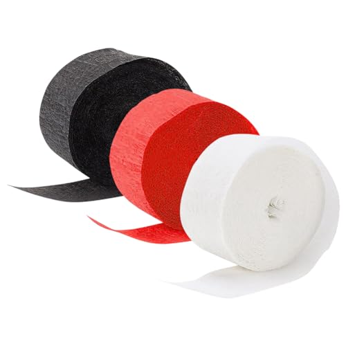 JIHUOO 9 Rollen Krepppapier-Luftschlangen zum Aufhängen, Luftschlangen, Weihnachtsfeier, Abschlussfeier, Party, Luftschlangen, Dekorationen, Halloween, Fotoautomaten-Hintergrund, weiß, rot und schwarz JIHUOO 9 Rollen Krepppapier-Luftschlangen zum Aufhängen, Luftschlangen, Weihnachtsfeier, Abschlussfeier, Party, Luftschlangen, Dekorationen, Halloween, Fotoautomaten-Hintergrund, weiß, rot und schwarz von JIHUOO