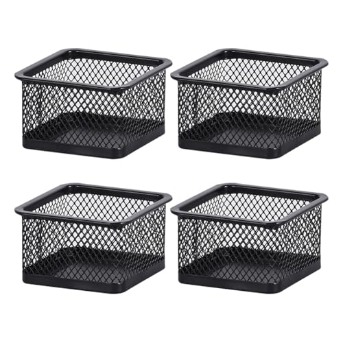 JIHUOO Büroklammer-Halter, Büroklammer-Organizer, Schreibtisch, Metall, Binder-Clip-Halter, Büroklammer-Aufbewahrungsbehälter, stapelbarer Schubladen-Organizer, Korb, 4 Stück von JIHUOO