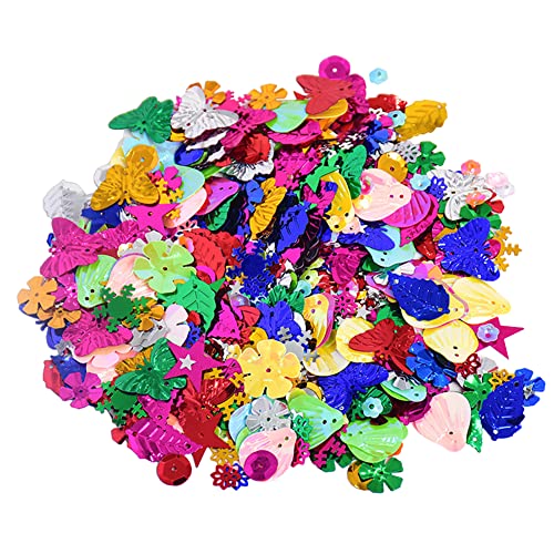 JIHUOO Bunt Glitzer Pailetten: 2000 Stück, Gemischt, PVC, Bastelperle, Bastelperlen, für Kunsthandwerk, Mehrfarbig JIHUOO Bunt Glitzer Pailetten: 2000 Stück, Gemischt, PVC, Bastelperle, Bastelperlen, für Kunsthandwerk, Mehrfarbig von JIHUOO