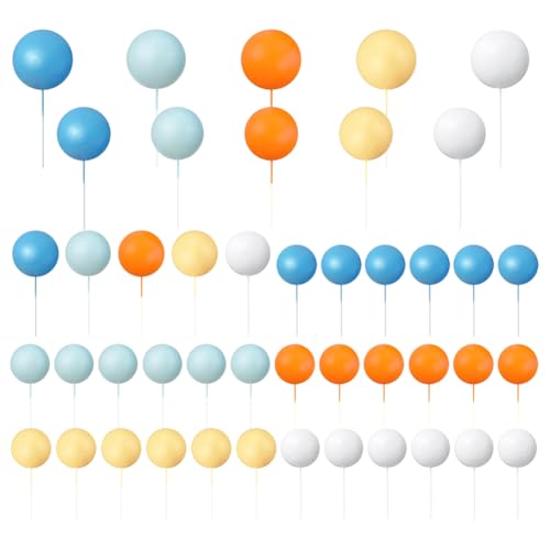 JIHUOO Bunte Kugel-Kuchenaufsätze, Schaumstoff-Kugeln, Cupcake-Topper, Geburtstag, Cupcake-Picks, Hochzeit, Party, Kuchenspieße, Ballon-Kuchenaufsätze, Kuchendekorationen, Kugeln, orange-blau, 56 JIHUOO Bunte Kugel-Kuchenaufsätze, Schaumstoff-Kugeln, Cupcake-Topper, Geburtstag, Cupcake-Picks, Hochzeit, Party, Kuchenspieße, Ballon-Kuchenaufsätze, Kuchendekorationen, Kugeln, orange-blau, 56 von JIHUOO