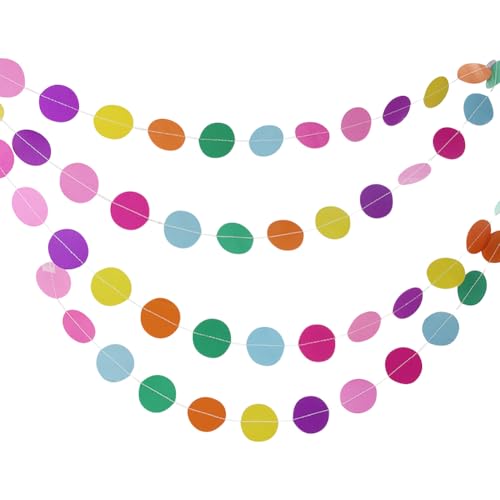 JIHUOO Bunte Punkte, Girlande, Papier, Kreis, Punkte, Girlande, Banner, Regenbogen-Girlande, Geburtstag, Party, Luftschlangen, Girlande, dekorativ, Schlafzimmer, Wandbehang, Banner JIHUOO Bunte Punkte, Girlande, Papier, Kreis, Punkte, Girlande, Banner, Regenbogen-Girlande, Geburtstag, Party, Luftschlangen, Girlande, dekorativ, Schlafzimmer, Wandbehang, Banner von JIHUOO