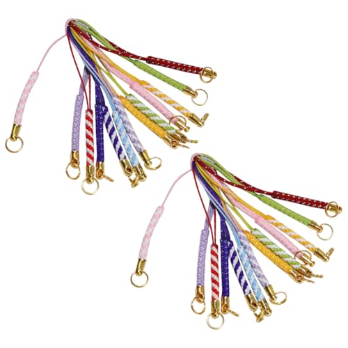 JIHUOO Ca. 50 Stück abnehmbares Nylon-Handy-Umhängeband, geflochtene Handy-Charm-Schnur, DIY-Handy-Handschlaufe, Handy-Charm-Riemen, USB-Laufwerk-Halter, Schlüsselanhänger mit Spaltring für Charms von JIHUOO