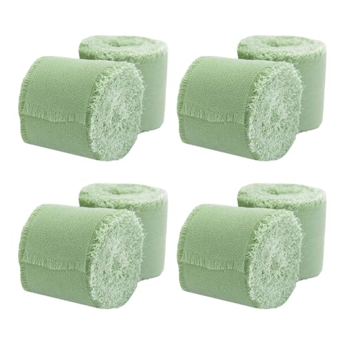 JIHUOO Chiffonband mit Fransenband, 8 Rollen, Fransen-Band, Hochzeitseinladungsband, Blumenbouquet, elegantes Stoffband, Geschenkverpackung, Kuchendekorationsband JIHUOO Chiffonband mit Fransenband, 8 Rollen, Fransen-Band, Hochzeitseinladungsband, Blumenbouquet, elegantes Stoffband, Geschenkverpackung, Kuchendekorationsband von JIHUOO