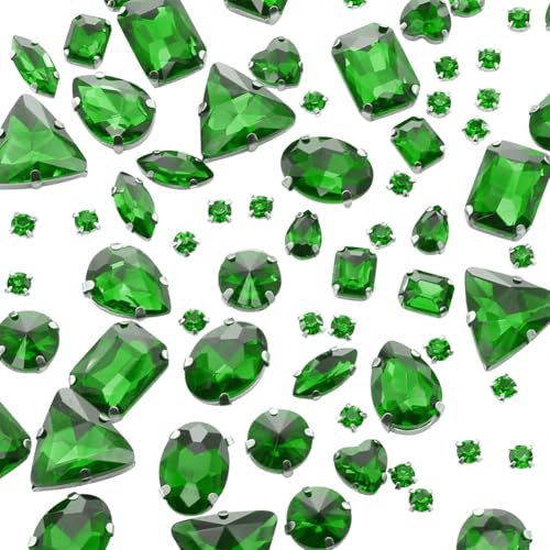JIHUOO Glas-Strasssteine zum Aufnähen, gemischte Form, Kristall-Strasssteine, flache Rückseite, Schmuckherstellung, Krallen-Strasssteine, Kostümdekoration, Edelsteine, Grün, 100 Stück JIHUOO Glas-Strasssteine zum Aufnähen, gemischte Form, Kristall-Strasssteine, flache Rückseite, Schmuckherstellung, Krallen-Strasssteine, Kostümdekoration, Edelsteine, Grün, 100 Stück von JIHUOO