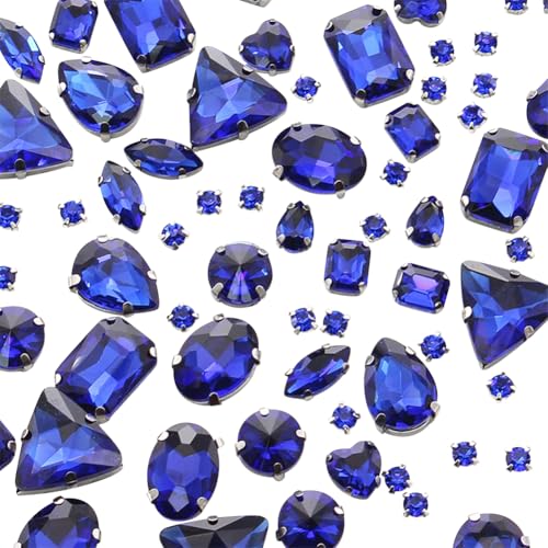 JIHUOO Glasstrasssteine zum Aufnähen, gemischte Form, Kristall-Strasssteine, flache Rückseite, Schmuckherstellung, Krallen-Strasssteine, Kostümdekoration, Edelsteine, Blau, 100 Stück JIHUOO Glasstrasssteine zum Aufnähen, gemischte Form, Kristall-Strasssteine, flache Rückseite, Schmuckherstellung, Krallen-Strasssteine, Kostümdekoration, Edelsteine, Blau, 100 Stück von JIHUOO