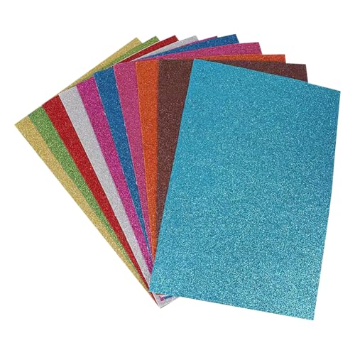 JIHUOO Glitzer-Kartonbögen, A4, glitzernd, durchsichtig, 20 Blatt von JIHUOO