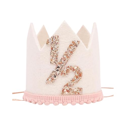 JIHUOO Glitzernde Krone für 1/2 Geburtstag, 6 Monate, Baby-Mädchen, halber Geburtstag, Mütze, kleine Prinzessin, Kuchen-Smash-Krone, Stirnband, 6 Monate alte Dekorationen, halber Weg zu einer JIHUOO Glitzernde Krone für 1/2 Geburtstag, 6 Monate, Baby-Mädchen, halber Geburtstag, Mütze, kleine Prinzessin, Kuchen-Smash-Krone, Stirnband, 6 Monate alte Dekorationen, halber Weg zu einer von JIHUOO