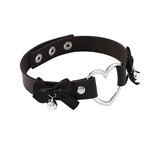 JIHUOO Herz PU Leder Gothic Choker Vintage Punk Rock Halskette Einstellbar Lederhalsband Kragenchoker Kragen Halsband für Damen JIHUOO Herz PU Leder Gothic Choker Vintage Punk Rock Halskette Einstellbar Lederhalsband Kragenchoker Kragen Halsband für Damen von JIHUOO