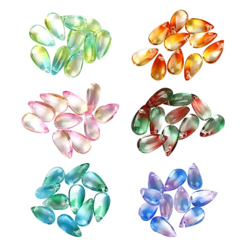 JIHUOO Kristallperlen in Tropfenform, Wassertropfen-Anhänger, Wassertropfen-Anhänger, Tropfen-Charms, zum Aufhängen, transparent, lose Abstandshalter, 8 x 14 mm, 60 Stück JIHUOO Kristallperlen in Tropfenform, Wassertropfen-Anhänger, Wassertropfen-Anhänger, Tropfen-Charms, zum Aufhängen, transparent, lose Abstandshalter, 8 x 14 mm, 60 Stück von JIHUOO