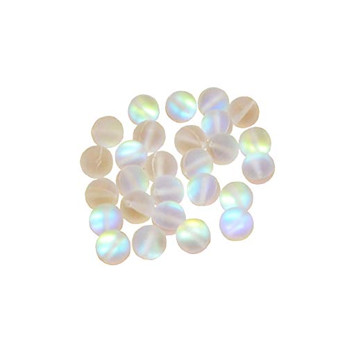 JIHUOO Milchglas Perlen Gefrostete Glasperlen Deko Perlen für Halskette Armbänder Herstellung 10 mm 100 Stück von JIHUOO