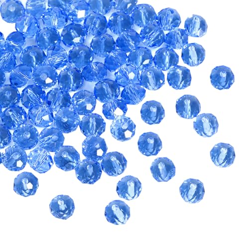 JIHUOO Runde Kristallperlen, 8 mm, facettierte Glasperlen, AB-Farbe, Abstandshalter, Schmuckherstellung, Perlen für DIY-Armbänder, Halsketten, Ohrringe, Schlüsselanhänger, Blau, 210 Stück JIHUOO Runde Kristallperlen, 8 mm, facettierte Glasperlen, AB-Farbe, Abstandshalter, Schmuckherstellung, Perlen für DIY-Armbänder, Halsketten, Ohrringe, Schlüsselanhänger, Blau, 210 Stück von JIHUOO