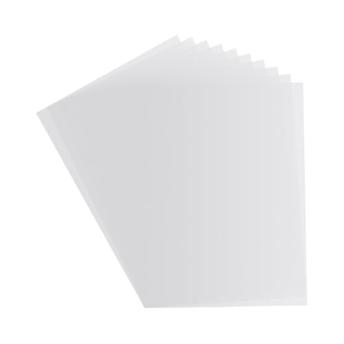JIHUOO Schrumpffolie, weiß, mattiert, 20 x 14,5 cm, Weiß, 10 Stück, bedruckbare Schrumpffolienpapier, schrumpfbare Kunststoffbögen für DIY-Schlüsselanhänger, Ohrringe von JIHUOO