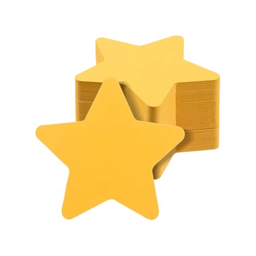 JIHUOO Sternförmige Papierausschnitte, 10,2 cm, groß, sternförmig, Papier-Stanzformen, Pinnwand, niedliche Bastelausschnitte, Kartenherstellung, Ausschnitte, Klassenzimmer, Wandausschnitte, Gelb, 200 von JIHUOO