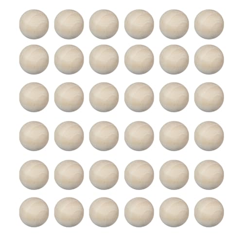 JIHUOO Natürliche runde Holzkugeln, unlackiert, dekorative Holzkugeln, ohne Loch, Holzperlen, Hartholzkugeln für Bastelprojekte, 15 mm, 100 Stück von JIHUOO