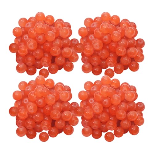 Runde Glasperlen zur Schmuckherstellung, 8 mm, einfarbig, Edelsteinperlen, Kristall, Freundschaftsarmband, Halskette, Abstandshalter, Bastelperlen für Ohrringe, Orange, 200 Stück von JIHUOO