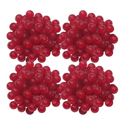 Runde Glasperlen zur Schmuckherstellung, 8 mm, einfarbig, Edelsteinperlen, Kristall, Freundschaftsarmband, Halskette, Abstandshalter, Bastelperlen für Ohrringe, Rot, 200 Stück von JIHUOO