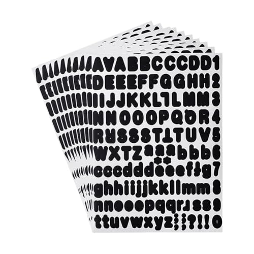 Selbstklebende Vinyl-Alphabet-Aufkleber, zum Abziehen und Aufkleben, wasserdichte Zahlenaufkleber, Briefkasten, Zahlen, Etiketten, Pinnwand, Dekoration, Buchstaben und Zahlen, Wandaufkleber, Schwarz von JIHUOO