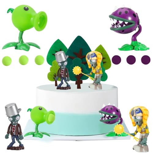 Tortenfiguren Kindergeburtstag, FainFun 4 Stück Mini Tortendeko Pflanzen und Zombies, Cupcake Topper Figuren Set, Cartoons Kuchen Dekoration Figuren für Kinder Tortenfiguren Kindergeburtstag, FainFun 4 Stück Mini Tortendeko Pflanzen und Zombies, Cupcake Topper Figuren Set, Cartoons Kuchen Dekoration Figuren für Kinder von JIIENO