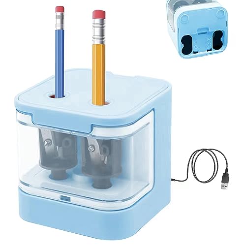 Elektrischer Anspitzer JIJICZ 6-12mm Usb Und Batterie Spitzer Elektrisch Mit Behälter Automatischer Elektronischer Bleistiftspitzer Für Dicke Und Dünne Stifte Kinder Home Schule Blau von JIJICZ