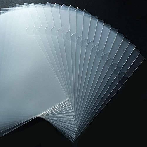 JIKIOU 30 Stück A4 Kunststoff-Aktenordner transparent Dokumentenmappen L-Type A4 Cut bündig Aktenmappen oben und seitlich offen für Büro, Schule und Zuhause von JIKIOU