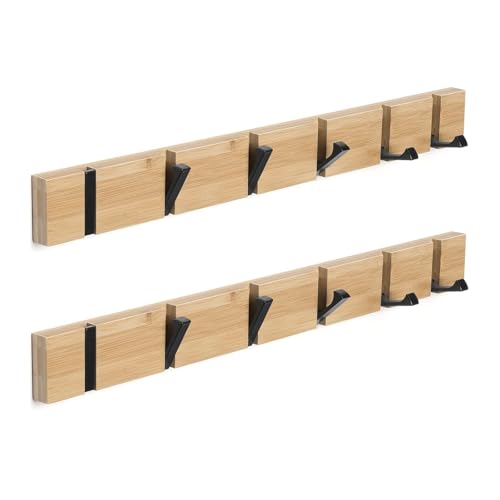 Wandmontierte Kleiderhaken, Kleiderständer Mit Klappbaren Haken, Kleiderhaken For Den Eingangsbereich Im Schlafzimmer, Haken For Aufhängen Hinter Der Tür For Jacken, Hüte, Schals Und Handtaschen(6 Hoo von JILILAL