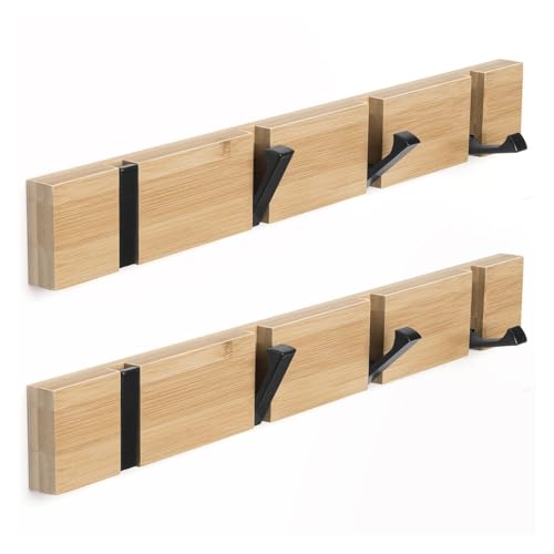 Wandmontierte Kleiderhaken, Kleiderständer Mit Klappbaren Haken, Kleiderhaken For Den Eingangsbereich Im Schlafzimmer, Haken For Aufhängen Hinter Der Tür For Jacken, Hüte, Schals Und Handtaschen(4 Hoo von JILILAL