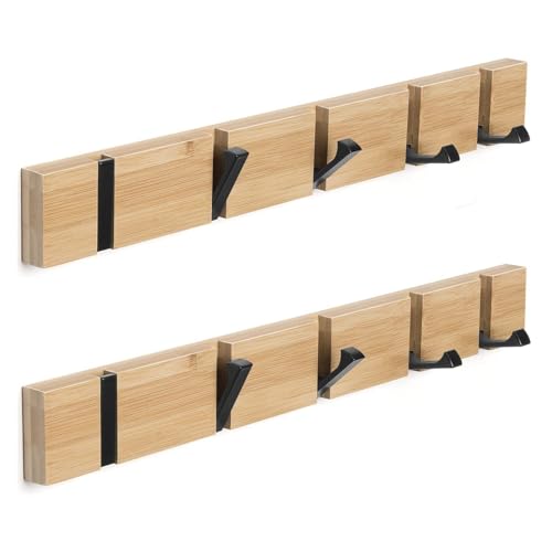Wandmontierte Kleiderhaken, Kleiderständer Mit Klappbaren Haken, Kleiderhaken For Den Eingangsbereich Im Schlafzimmer, Haken For Aufhängen Hinter Der Tür For Jacken, Hüte, Schals Und Handtaschen(5 Hoo von JILILAL