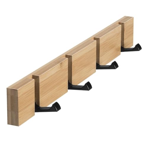 Wandmontierte Kleiderhaken, Kleiderständer Mit Klappbaren Haken, Kleiderhaken For Den Eingangsbereich Im Schlafzimmer, Haken For Aufhängen Hinter Der Tür For Jacken, Hüte, Schals Und Handtaschen(4 Hoo von JILILAL