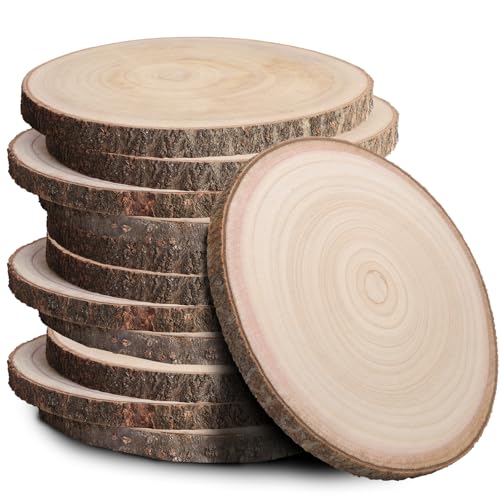 Holzscheiben für Tafelaufsätze, 17,8–20,3 cm, runde Holzkekse zum Basteln, rustikale Holzkreise und Platten, Holzscheiben für Tische, Dekoration, Kunstprojekte und rustikale Hochzeiten, 12 Stück Holzscheiben für Tafelaufsätze, 17,8–20,3 cm, runde Holzkekse zum Basteln, rustikale Holzkreise und Platten, Holzscheiben für Tische, Dekoration, Kunstprojekte und rustikale Hochzeiten, 12 Stück von JILTWO