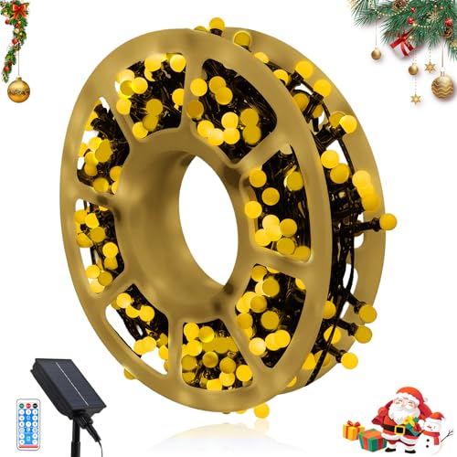 JIMACRO 10M/32.81FT Solar Lichterkette Aussen Aufrollbar, 300 LEDs LED Lichterkette Außen Solar, Weihnachtsbaum Lichterkette für Garten, Camping, Haus, Hof, Terrasse, Party, Hochzeit von JIMACRO