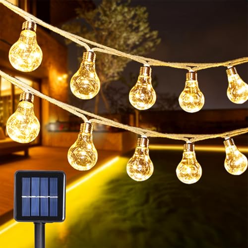 JIMACRO Solar Lichterkette Aussen, 6.5M/21.33ft 10 Glühbirnen Lichterkette Außen Solar Wasserdicht mit 8 Modi LED Lichterkette Solar für Haus, Hof, Terrasse, Party, Hochzeit JIMACRO Solar Lichterkette Aussen, 6.5M/21.33ft 10 Glühbirnen Lichterkette Außen Solar Wasserdicht mit 8 Modi LED Lichterkette Solar für Haus, Hof, Terrasse, Party, Hochzeit von JIMACRO