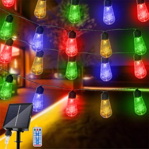 JIMACRO Solar Lichterkette Aussen, 6M/19.69ft Lichterkette Außen Solar Wasserdicht mit 8 Modi LED Lichterkette Solar für Haus, Hof, Terrasse, Party, Hochzeit Mehrfarbig JIMACRO Solar Lichterkette Aussen, 6M/19.69ft Lichterkette Außen Solar Wasserdicht mit 8 Modi LED Lichterkette Solar für Haus, Hof, Terrasse, Party, Hochzeit Mehrfarbig von JIMACRO