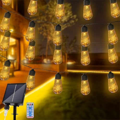 JIMACRO Solar Lichterkette Aussen, 6M/19.69ft Lichterkette Außen Solar Wasserdicht mit 8 Modi LED Lichterkette Solar für Haus, Hof, Terrasse, Party, Hochzeit Warmweiß JIMACRO Solar Lichterkette Aussen, 6M/19.69ft Lichterkette Außen Solar Wasserdicht mit 8 Modi LED Lichterkette Solar für Haus, Hof, Terrasse, Party, Hochzeit Warmweiß von JIMACRO