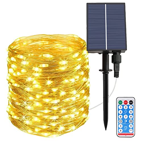 JIMACRO Solar Lichterkette Outdoor, 30M 300 LED LED String Lichter Garten im Freien, Wasserdichte String Lights mit Großem Solarpanel, 8-Moden Dekorative Lichter für Garten Patio Yard Bäume von JIMACRO