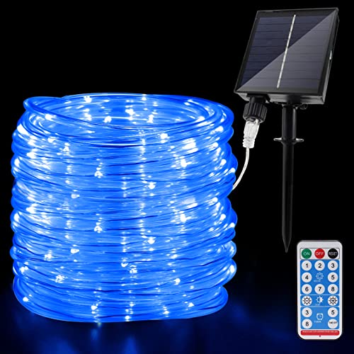 JIMACRO Outdoor Solar LED Lichtschlauch, IP65 Wasserdicht Solar Lichterkette Außen 22m 200LEDs Solar Deko Lichter mit 8 Beleuchtungsmodi für Garten Baum Party Weihnachtsdekoration von JIMACRO