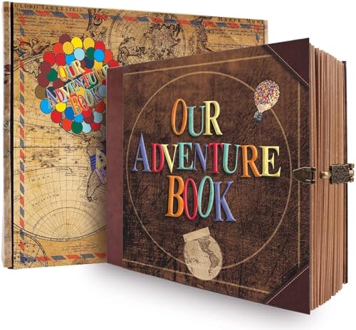 Our Adventure Book Photo Album, Retro Stil Fotoalbum Zum Selbstgestalten Scrapbook Vintage Travel Fotoalbum Zum Einkleben, JubiläUm Hochzeitsalbum, Muttertag Geschenk, Valentinsgeschenke für Paar Our Adventure Book Photo Album, Retro Stil Fotoalbum Zum Selbstgestalten Scrapbook Vintage Travel Fotoalbum Zum Einkleben, JubiläUm Hochzeitsalbum, Muttertag Geschenk, Valentinsgeschenke für Paar von JIMBON