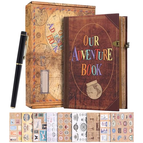 Our Adventure Book fotoalbum zum selbstgestalten Ledernes Fotoalbum für Paare - 164 säurefreie Seiten, Reisetagebuch für Jahrestage, Urlaub & Dates, Pocket-Gedächtnisbuch, Geschenk für Ihn & Sie ﻿ von JIMBON