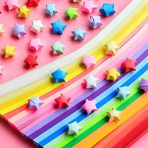 JIMCOM Farbiges Origami-Papier, 540 Blatt, 27, Sterne, doppelseitig, für Kunst- und Bastelaktivitäten von Kindern JIMCOM Farbiges Origami-Papier, 540 Blatt, 27, Sterne, doppelseitig, für Kunst- und Bastelaktivitäten von Kindern von JIMCOM