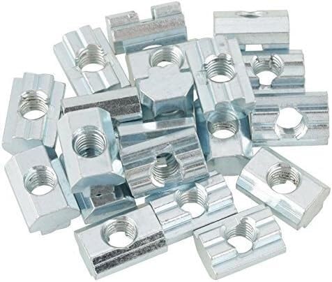 Werkzeug Kompatibel mit Hilitand 20 Stück Standard-Gleitmutter, verzinkter Kohlenstoffstahl, Gleit-T-Nutenstein, kompatibel mit Aluminiumprofilzubehör (T-Nut-Muttern Typ 40 M8) von JIMIGGAO