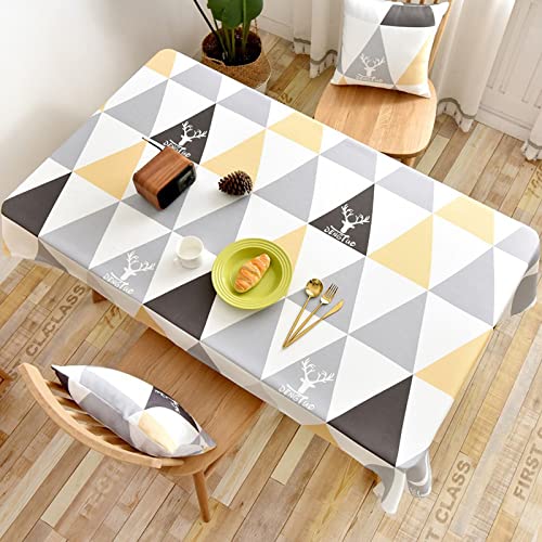JIN DOUDOU Halloween Tischdecken Tischdecke Fleckschutz Abwaschbar Tischwäsche Wasserdicht Tischtuch PVC Plastik-Tischdecken mit Tischdeckenklammern für Esszimmer, Garten, Party.，140x200cm von JIN DOUDOU