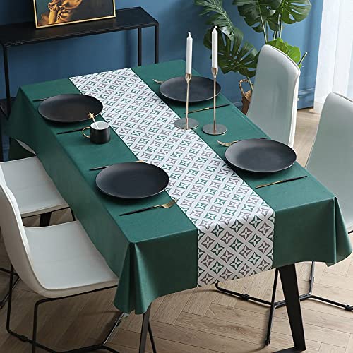 JIN DOUDOU Wachstuch Tischdecke Tischdecke Fleckschutz Abwaschbar Tischwäsche Wasserdicht Tischtuch PVC Plastik-Tischdecken mit Tischdeckenklammern für Esszimmer, Garten, Party.，120x180cm von JIN DOUDOU